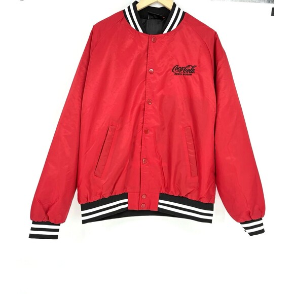 Shaka Wear Coca Cola Zero Sugar Red Varsity Classic Embroidered‎ Jacket Size XL - Picture 1 of 11